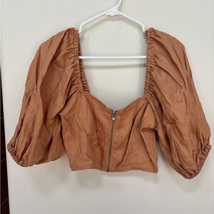 NICHOLAS Terracotta Puff Sleeve Blouse